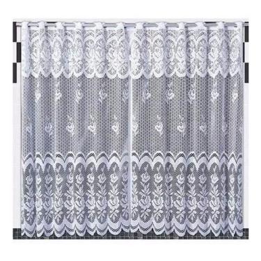 Imagem de Cortina Cozinha 2.00 X 1.20 Sala Quarto De Renda Com Bandô - CORTILEST