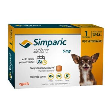 Imagem de Simparic 5mg para Cães de 1,3 a 2,5kg com 1 Comprimido Mastigável