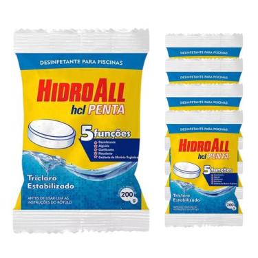 Imagem de Cloro Pastilha HidroAll Penta 5 Em 1 Hcl 5 Unidades 200g
