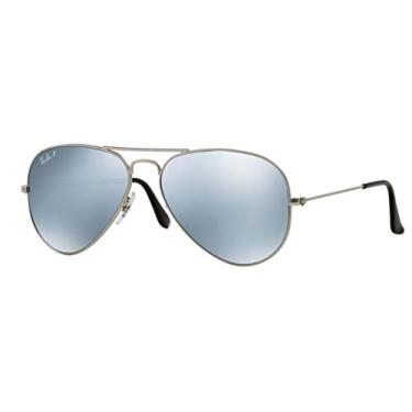 Imagem de Ray-Ban RB3025 Óculos de sol aviador aviador grande metal unissex polarizado (armação prata/lente polarizada espelhada prata 019/W3, 58), Armação prateada/lente polarizada espelhada prateada 019/W3,