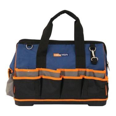Imagem de Mala Tecido Profissional Para Ferramentas 32x23x3cm - Dexter, Azul, La