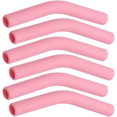 Imagem de Mxxipp 6 pontas de canudo de silicone para canudos de metal, capa de canudos de cotovelo reutilizáveis OD 8 mm, substituição de cobertura de palha Hydraflow para canudos de metal de aço inoxidável -