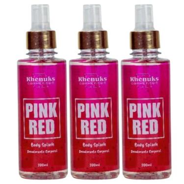 Imagem de Kit 3x Body Splash Desodorante Corporal Pink Red 200ml Rhenuks