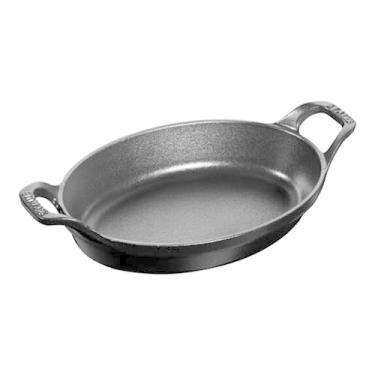 Imagem de STAUB Assadeira oval de ferro fundido, 24 x 17 cm, preto fosco