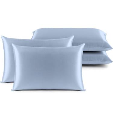 Imagem de 4 Fronhas Charmousse Alto Brilho Seda Cetim Anti Frizz - Raga Decoraçõ