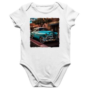 Imagem de Body Bebê Algodão Carro clássico azul - Foca na Moda, Branco, GG