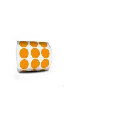 Imagem de Etiqueta Controle Colorida Bolinha Laranja 6mm Rolo C/1000 Etiquetas -