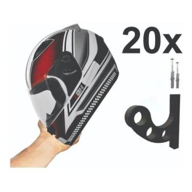 Imagem de Kit 20 Suportes De Parede Para Capacetes Amarelo - 3D Art