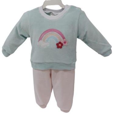 Imagem de Conjunto Bebê Feminino Blusa Calça Inverno Chuquinha Baby 2915, Azul, 
