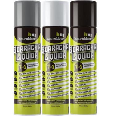 Imagem de Tinta Borracha Líquida Preto/Branco/Cinza Impermeabilizante 400ml Hm R