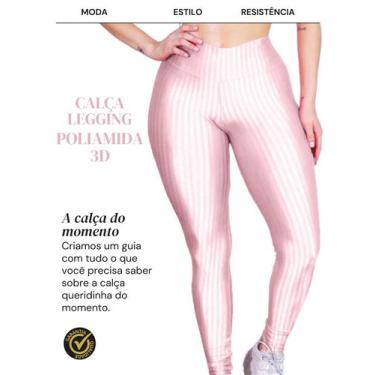 Imagem de 2 Calça Legging 3D Poliamida Básico Cintura Alta Grossa Fitness Academ