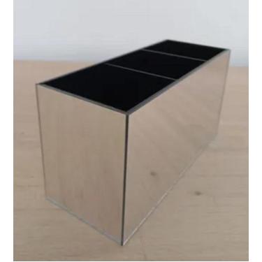 Imagem de Suporte Multiuso Maquiagem Home Office Acrílico Preto e Espelhado Prat