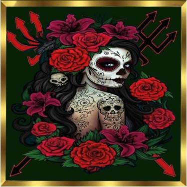 Imagem de Toalha Rosa Caveira Para Jogar Oraculo -taro -búzios-altares - Loja do