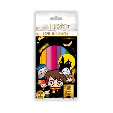 Imagem de Lápis de Cor Tons Neon Harry Potter Big 8 Cores Sextavado Leo&Leo - Le