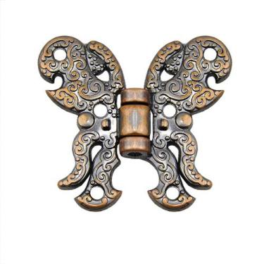 Imagem de Kit Dobradiça Borboleta Papilon 4 Peças Decoração P/ Caixas Mdf - Meta