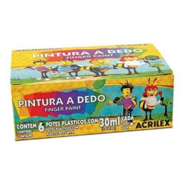 Imagem de Pintura Dedo 6 Cores 30ml Acrilex, Unico