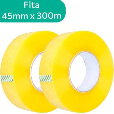 Imagem de Fita Adesiva 45mmx300m Transparente Durex Largo 2 Rolo - New Quatinc