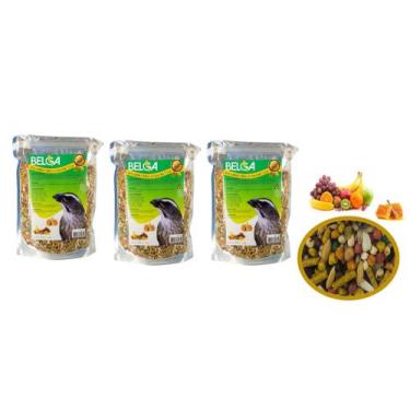 Imagem de Kit 4 Rações Mistura para Pássaros / Passarinho Pixarro Trinca-ferro M