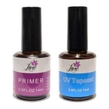 Imagem de Kit Top Coat E Primer Em Gel Lirio Alta Secagem Selante - oem