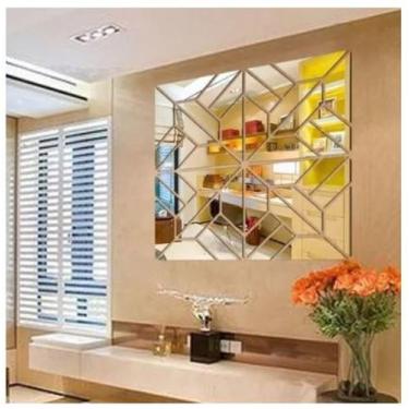 Imagem de Espelho Moderno Decorativo 20cm Quarto Sala Escritório 8pcs - AGV Cria