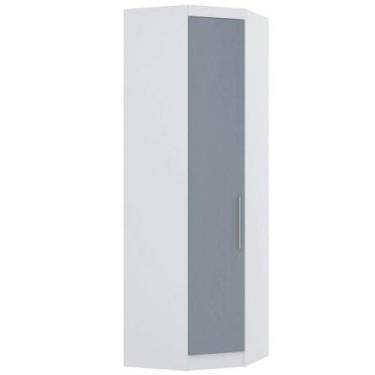 Imagem de Guarda Roupa Canto Diagonal 70cm, 1 Porta Alpes, Branco/Grey - LUCIANE