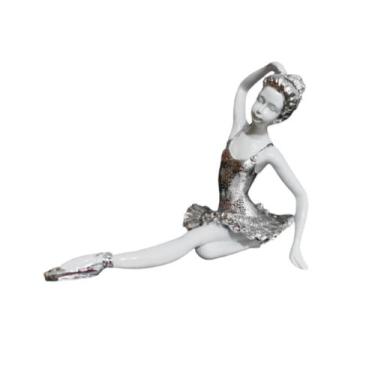 Imagem de Enfeite Bailarina Alongamento det. Prata Lindos Formosa - LUXdécor Cas