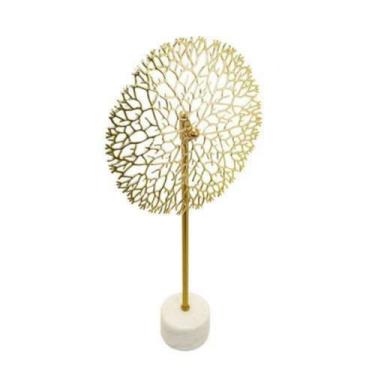 Imagem de Escultura Galhos Secos Redondo Maior Metal Dourado Luxo - LUXdécor