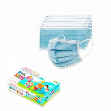 Imagem de Máscara Descartável Infantil Azul Tripla Camada 50 Unidades - lola