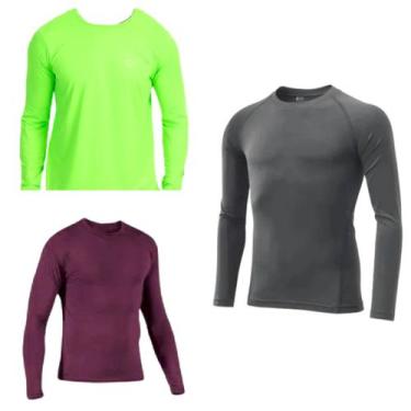 Imagem de Kit 3 Camisas Uv +50 Manga Longa Slim - Proteção Solar - Segunda Pele 