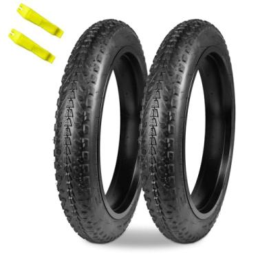 Imagem de MAKELEN Pacote com 2 pneus de bicicleta E com 2 tubos 26 x 3 pneus elétricos de aderência forte para bicicleta de montanha, neve e praia