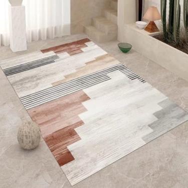 Imagem de Tapetes geométricos nórdicos para sala de estar, quarto, cabeceira, tapete moderno para sofá, área de chão, tapete de decoração de tamanho grande, flanela 7.200 x 300 cm 78,7 x 118 pol.