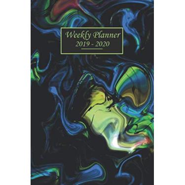 Imagem de Weekly Planner 2019-2020: Monthly Schedule - 1 week at a glance - Calendar Checklists & Notes Daily To Do’s Academic Organizer Notebook Agenda ... Colors Watercolors Blue Green Black White