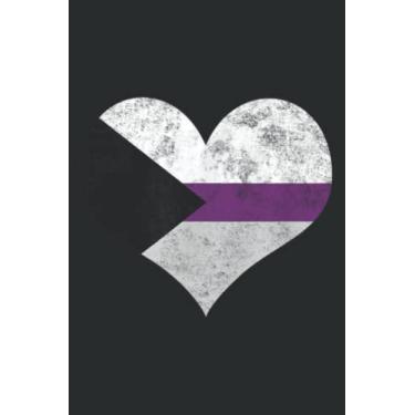 Imagem de Demisexual Pride Heart Flag Identity LGBT Graphic Graphic.pdf: Lined Journal Notebook with Memo Diary Subject Planner, 6x9 inches, 120 Pages