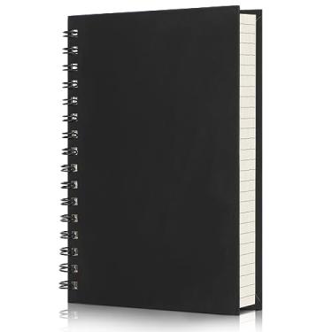 Imagem de EUSOAR Caderno espiral para diário, 1 pacote com 14 x 21 cm, 160 páginas/80 folhas, papel pautado para faculdade de 100 g/m², capa dura grossa, bloco de notas pequeno para anotações, composição escolar, reunião de escritório