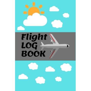 Imagem de Kids Flight Log Book For record: My Flight logbook Best Gifts Trip Travel Size 6”X9” Blank 100 pages (Airplane Cloud Set)