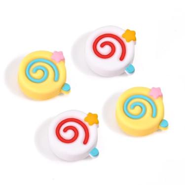 Imagem de DLseego Design de tampas de aperto de polegar para Switch/Switch OLED/Switch Lite Console, silicone macio Joycon controle analógico capas protetoras antiderrapantes 4 peças botão Joy Con Joystick Cap