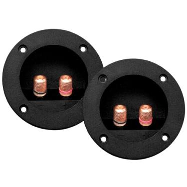 Imagem de AICARS Copo terminal de caixa de alto-falante de 7,6 cm, terminais de subcaixa tipo parafuso, caixa bidirecional, subwoofer redondo, borne de encadernação para alto-falante estéreo de casa/carro DIY -