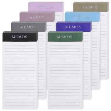 Imagem de FLIPPED Pacote com 8 blocos de notas magnéticos para geladeira, bloco de notas magnético para geladeira, lista de compras, ímã completo, design traseiro para lista de compras, lista de compras