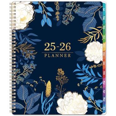 Imagem de Agenda 2025-2026 - julho de 2025 a junho de 2026, agenda acadêmica semanal e mensal, 23 x 28 cm (tamanho A4), encadernação com fio duplo, feriados, abas mensais, bolso traseiro, rastreador de hábitos