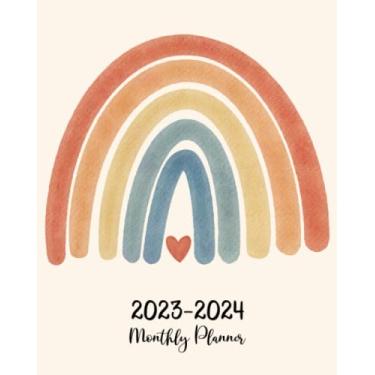 Imagem de Monthly Planner 2023-2024: Rainbow Boho Calendar 2023 2024 - Cute Agenda For Women, with To Do List, Goals, Holidays, Notes and Schedule | Slim, Large 8 x 10