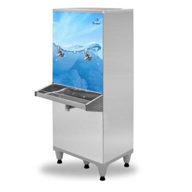 Imagem de Bebedouro De Água 50 Litros Bancada Adesivado Ra05 Frisbel, 220V, Inox