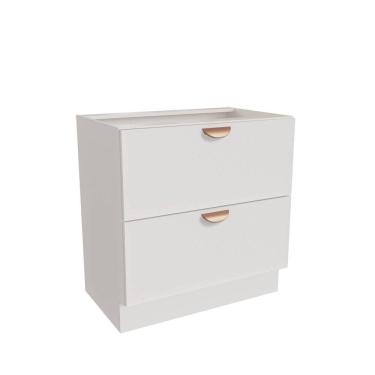 Imagem de Balcão 2 Gavetões 80cm sem Tampo Arizona Cabecasa Madeiramadeira Branco/Cobre