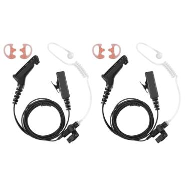 Imagem de Fone de ouvido APX 6000 XPR 7550e com microfone para rádios Motorola APX 8000 APX 7000 4000 XPR 7350e 7580e 7380e XPR 7550 7350 APX6000 APX7000 APX8000 XPR7700 550e, dois Fone de ouvido de vigilância