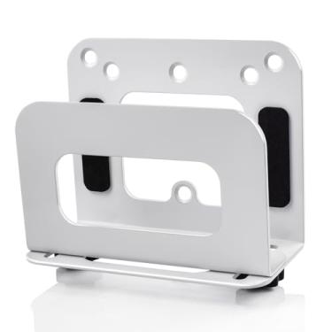 Imagem de Suporte de parede ajustável para caixa de cabos ou suporte VESA atrás do monitor, para Mac Mini, Switch, Roku, Mini PC, roteadores, leitores de DVD, reprodutor de mídia de streaming e muito mais