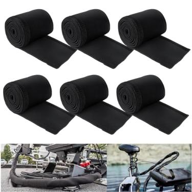 Imagem de Capa organizadora de cabos para motor de pesca com 6 peças, manga troll de neoprene de 152 cm, capa de fio de motor para controle de cabos e cabos de extensão