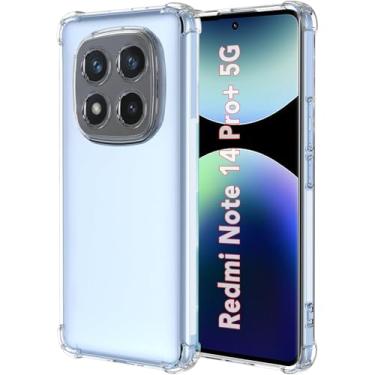 Imagem de USTIYA Capa para Redmi Note 14 Pro+ 5G /Pro Plus Uso Resistente, Bumper Absorção Choques em TPU Transparente Protector Câmera Espessamento nas Quatro Pontas da Carcasa