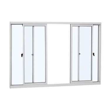 Imagem de Janela de Correr em Alumínio 100 x 150 x 4,74 cm 4 Folhas Alumislim Sa