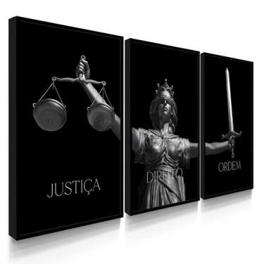 Imagem de Quadro Decorativo Deusa da Justiça Com Moldura  - DECOREIRO