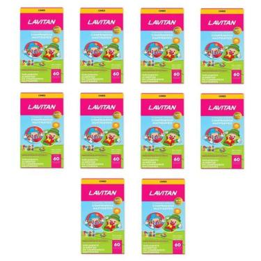 Imagem de Kit 10 Suplemento Lavitan Kids Tutti-Frutti 60 Cpr - Cimed