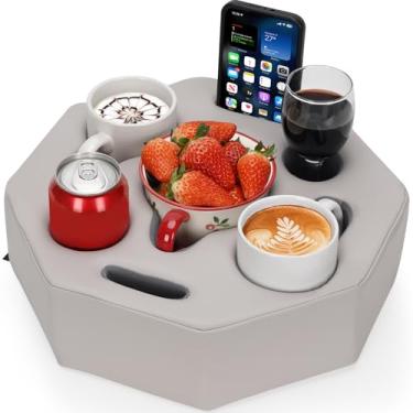 Imagem de Almofada de suporte de copo de sofá, suporte de bebida de sofá, suporte de sofá octogonal para xícara de café, telefone, controle remoto, bandeja de suporte de copo de sofá para cama, carro, sofá
